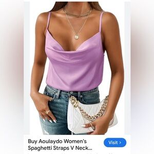 Lavender Cowl Neck Camisole Top L. New with brand tag.
